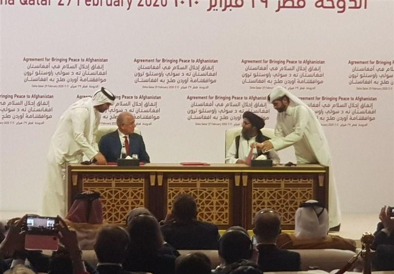 توافق صلح آمریکا و طالبان امضا شد توافق صلح آمریکا و طالبان امضا شد