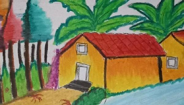 20 ایده نقاشی طبیعت بچگانه ساده و زیبا، با مداد رنگی